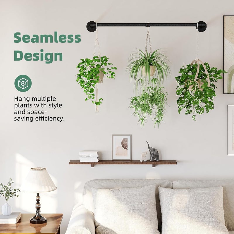 Galood Plant Hanger Indoor Hanging Planters for Indoor Plants Hanging Plant Holder Black Metal Rod(Pot/Chain/Plant not Included - Image 3